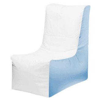 Ocean-Tamer® - 36" H x 15" W x 34" D White/Carolina Blue Small Wedge Bean Bag Chair