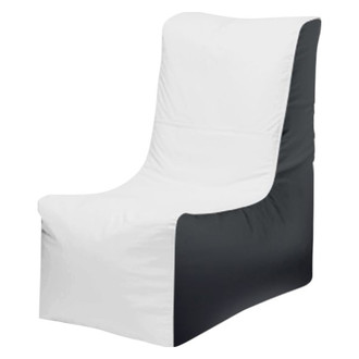 Ocean-Tamer® - 36" H x 15" W x 34" D White/Gray Carbon Fiber Small Wedge Bean Bag Chair