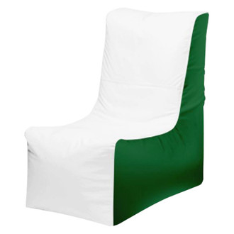Ocean-Tamer® - 36" H x 15" W x 34" D White/Green Small Wedge Bean Bag Chair