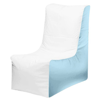 Ocean-Tamer® - 36" H x 15" W x 34" D White/Ice Blue Small Wedge Bean Bag Chair