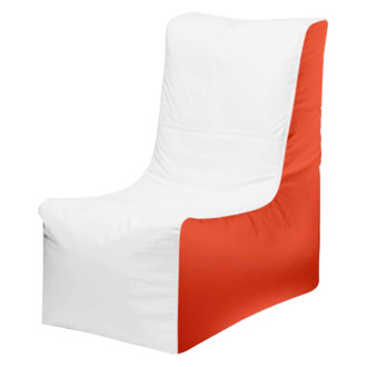 Ocean-Tamer® - 36" H x 15" W x 34" D White/Orange Small Wedge Bean Bag Chair