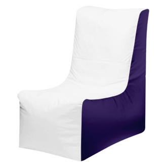 Ocean-Tamer® - 36" H x 15" W x 34" D White/Purple Small Wedge Bean Bag Chair