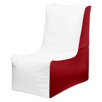Ocean-Tamer® - 36" H x 15" W x 34" D White/Red Small Wedge Bean Bag Chair