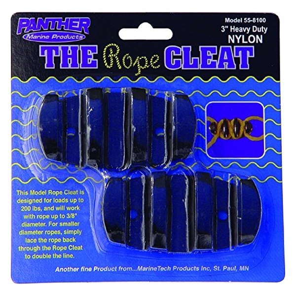Panther® - 3" L Black Nylon Zig-Zag Cleats for 3/8" D Ropes, 2 Pieces