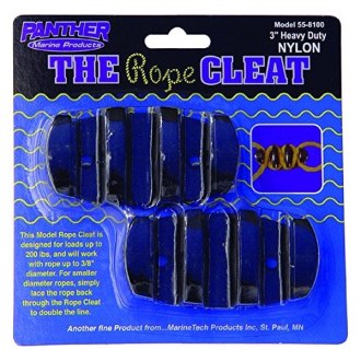 Panther Marine Rope Cleat, Black, 3