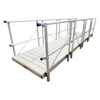 Patriot Docks® - 16' L x 4' W Gangway Kit with Gray Aluminum Decking