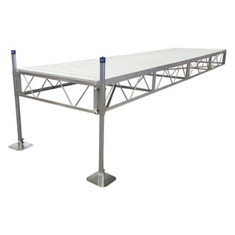 Patriot Docks® - 32' L x 4' W Straight Stationary Dock with Gray Aluminum Decking