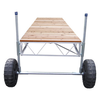 Patriot Docks® - 16' L x 4' W Straight Roll-In Dock with Cedar Decking