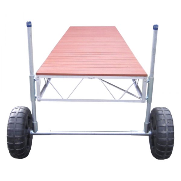 Patriot Docks® - 24' L x 4' W Straight Roll-In Dock with Brown Aluminum Decking