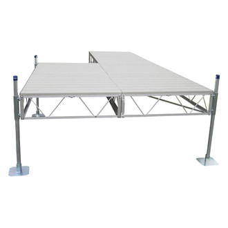 Patriot Docks® - 24' L x 4' W Patio Stationary Dock with Gray Aluminum Decking