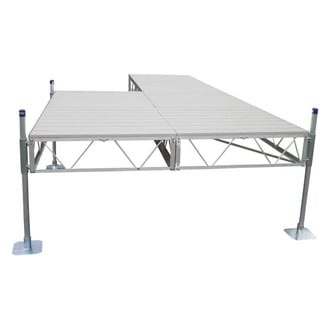 Patriot Docks® - 32' L x 4' W Patio Stationary Dock with Gray Aluminum Decking