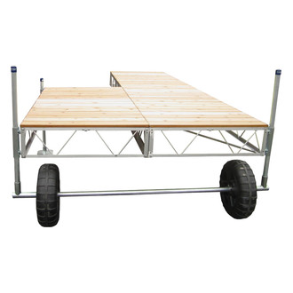 Patriot Docks® - 16' L x 4' W Patio Roll-In Dock with Cedar Decking