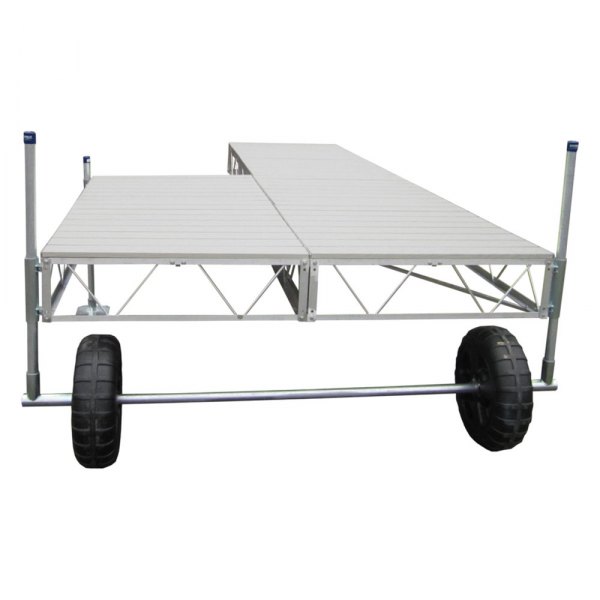 Patriot Docks® - 16' L x 4' W Patio Roll-In Dock with Gray Aluminum Decking