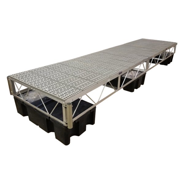 Patriot Docks® - 24' L x 4' W Low Profile Floating Dock with Poly Decking