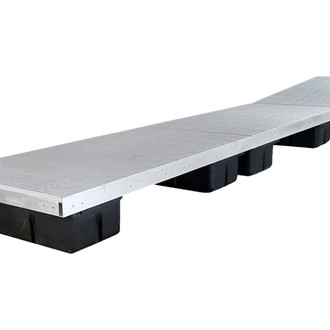 Patriot Docks® - 24' L x 4' W Low Profile Floating Dock with Poly Decking