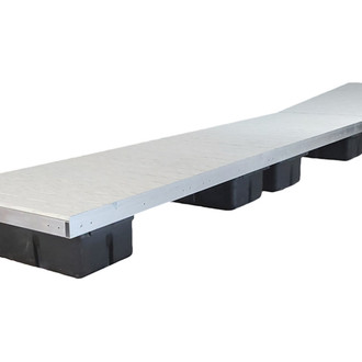 Patriot Docks® - 24' L x 4' W Low Profile Floating Dock with Gray Aluminum Decking