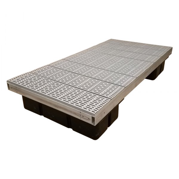 Patriot Docks® - 8' L x 4' W Low Profile Floating Platform Section with Poly Decking