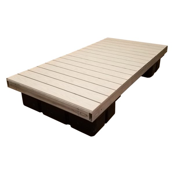 Patriot Docks® - 8' L x 4' W Low Profile Floating Platform Section with Gray Aluminum Decking