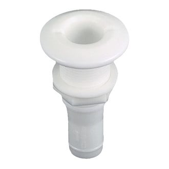 Perko® - 1-5/16" Hole Plastic White Broad Flange Thru-Hull Fitting for 1" D Hose