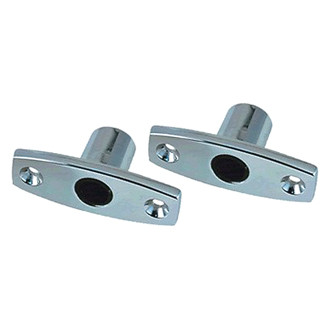 Perko® - 1-1/8" I.D. x 2-7/8" L Chrome Polished Zinc Alloy Edge Mount Rowlock Socket, 2 Pieces