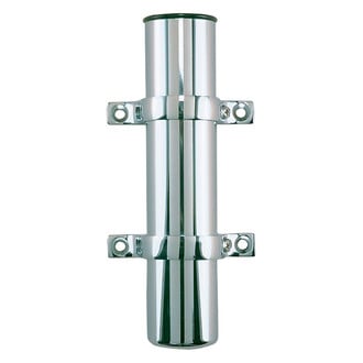 Perko® - 9" L 2" O.D. 1-5/8" I.D. Chrome Plated Brass Side Mount Heavy-Duty Rod Holder with Hard Polymer Black Liner