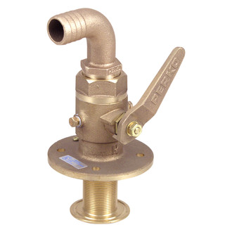 Perko® - 3-1/4" Flange to 3/4" Hose 90° Bronze Seacock