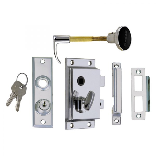 Perko® - 3-7/8" x 2" Chrome Plated Zinc Rim Lock Set with Flush Strike