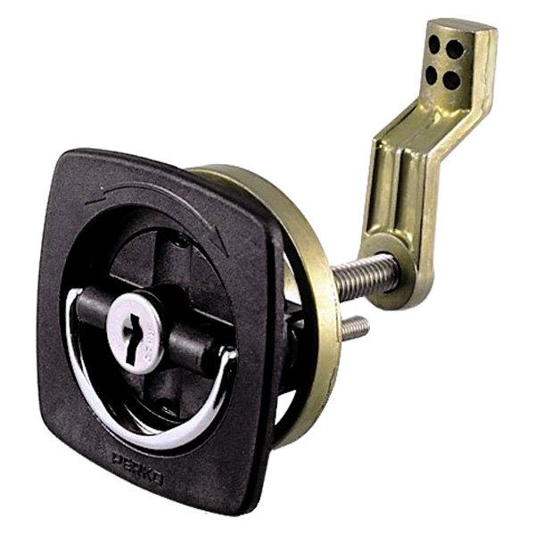 Perko® - 2-1/2" L x 2-1/2" W Black Flush Locking Hatch Latch with 2 Keys