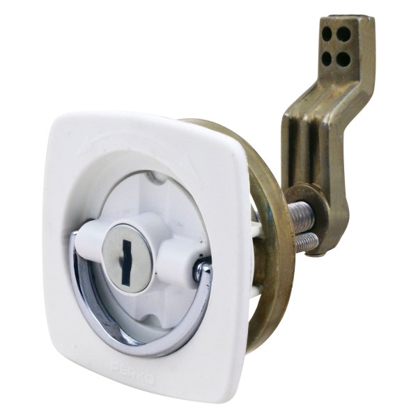 Perko® - 2-1/2" L x 2-1/2" W White Flush Locking Hatch Latch with 2 Keys