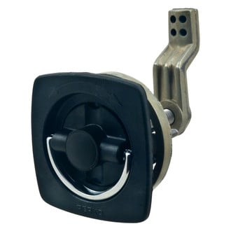 Perko® - 2-1/2" L x 2-1/2" W Black Flush Latch with Offset Cam Bar and Flexible Polymer Strike