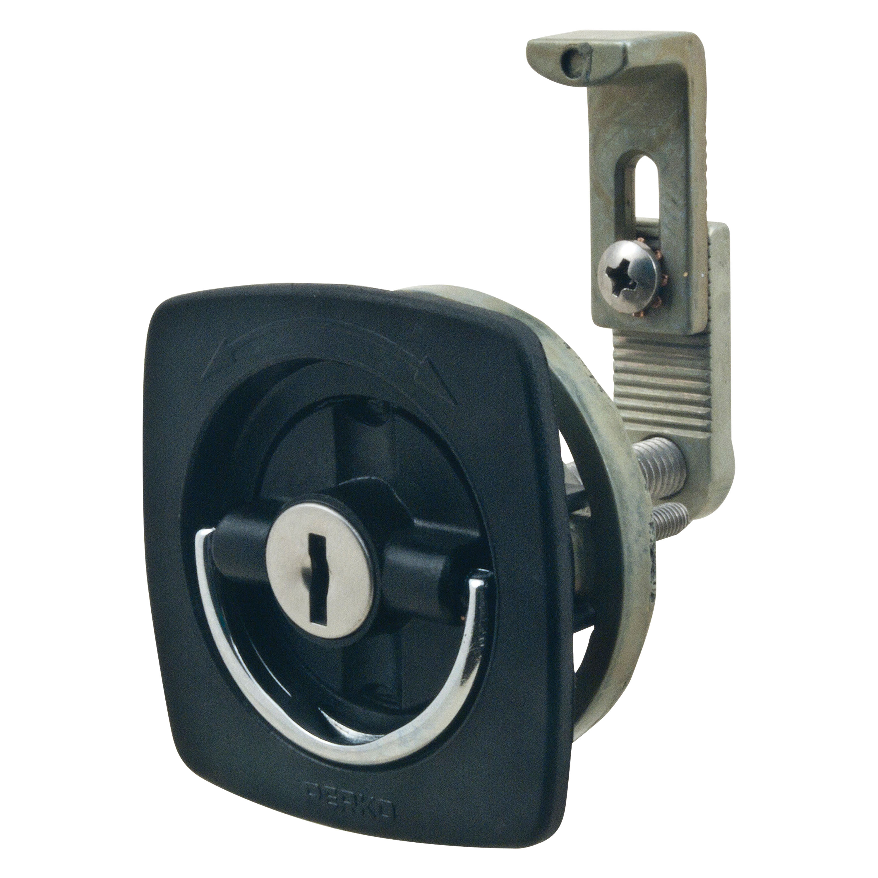 Perko 0931DP2BLK Boat Locking Flush Mount Latch – Adjustable Cam, Black/Silver