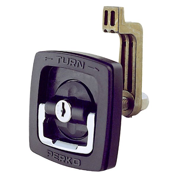 Perko® - 3-1/8" L x 3-1/8" W Black Polymer Flush Locking Hatch Latch with 2 Keys