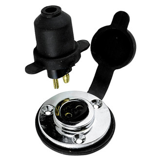 Perko® - 15 A 12/32 V Chrome Plated Deck Connector with Cover