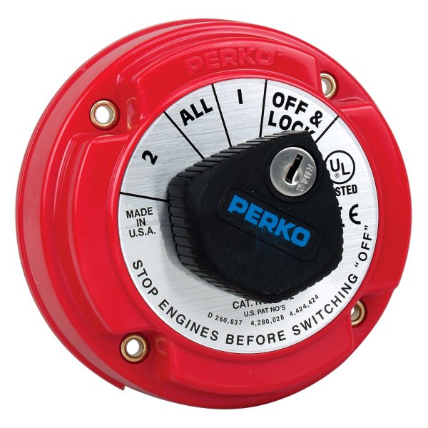 Perko® - 60 V DC 250/360 A 4-Way Selector Battery Switch with Key Lock
