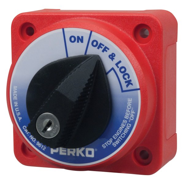 Perko® - Compact 50 V DC 315/450 A On/Off 2-Way Disconnect Battery Switch with Key Lock