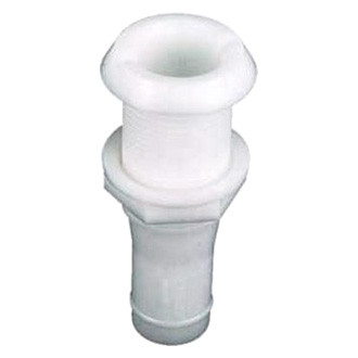 Perko® - 1" Hole Plastic White Narrow Flange Thru-Hull Fitting for 3/4" D Hose