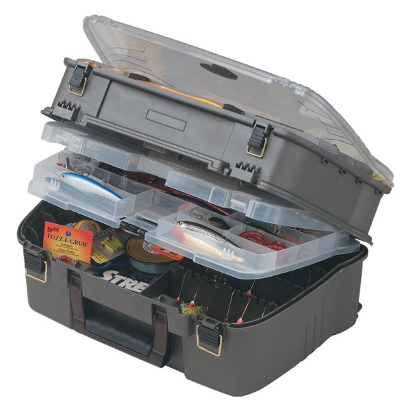 Plano® - 18.5" x 8.5" Graphite/Smoke Plastic Satchel Tackle Box