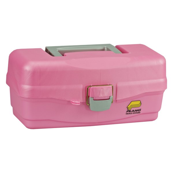 Plano® - Youth 13.5" x 6" Gray/Pink Plastic Tackle Box Kit