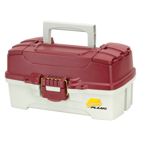 Plano® - 14" x 7.13" Red Metallic/Off-White Plastic 1-Tray Tackle Box