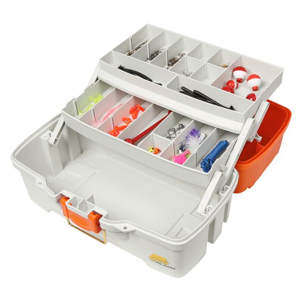 Plano® - Let's Fish™ 14.25" x 7.75" Orange/Tan Plastic Tackle Box Kit