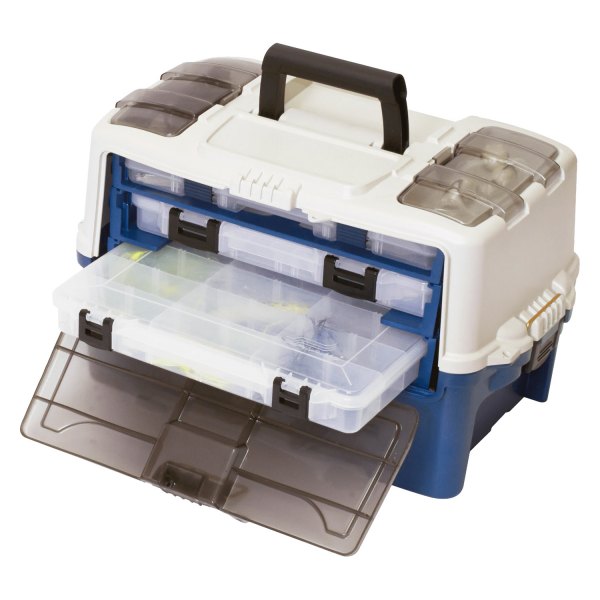 Plano® - Hybrid Hip 20"L x 12.5"W x 12.375"H Blue/White Plastic Tackle Box