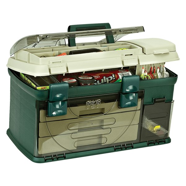 Plano® - 21.25" x 12" Green/Beige 3-Drawer Tackle Box
