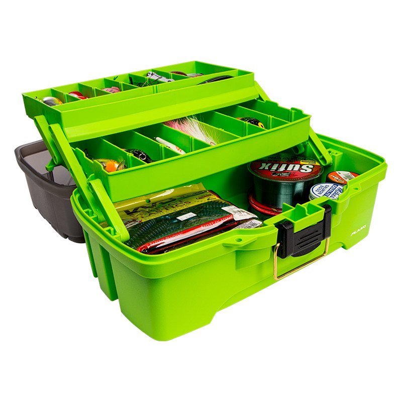 Plano® PLAMT6211 - 14 x 7.13Bright Green Plastic 1-Tray Tackle Box