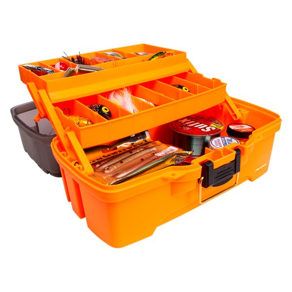 Plano® - 14.25" x 7.75" Bright Orange Plastic 2-Tray Tackle Box