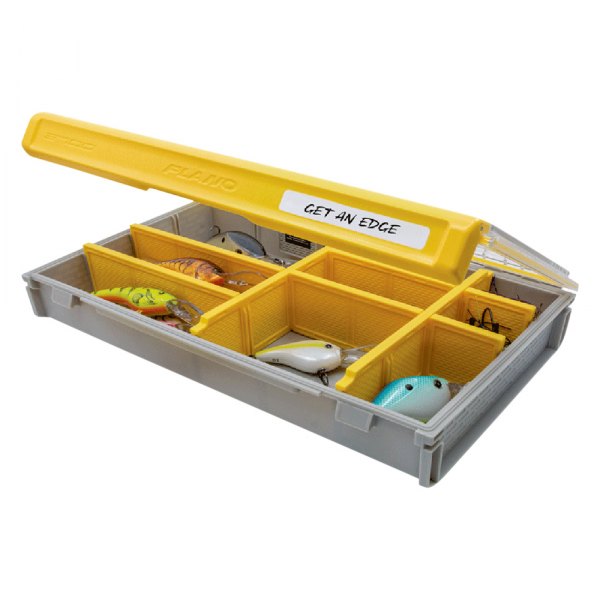 Plano® PLASE377 - EDGE™ Waterproof Flex StowAway™ 3700 Size 14 x 9 x  2.63 Yellow/Gray Plastic Utility Box