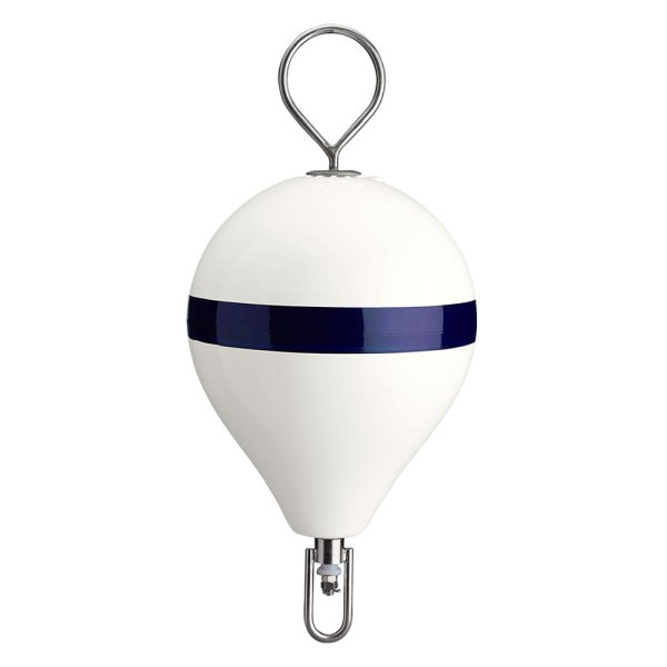 Polyform US® - CM-2 Series 13.5" D x 18" L White Stainless Steel Round Mooring Buoy
