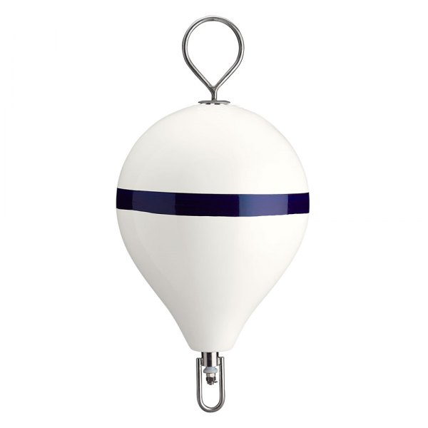 Polyform US® - CM-3 Series 17" D x 22" L White Stainless Steel Round Mooring Buoy