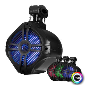Power Acoustik® - 500W 2-Way 4-Ohm 6.5" Black Wake Tower Speakers with LED Lights, Pair