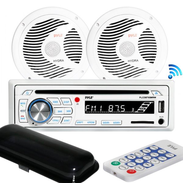 Pyle® - White AM/FM/MP3/CD/USB/Aux/Bluetooth Stereo Receiver with Two 6.5" Speakers