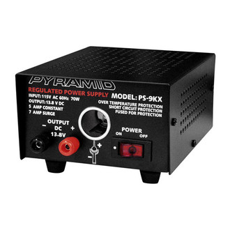 Pyramid® - 70W 115V AC to 13.8V DC 5A Power Supply with Cigarette Lighter Plug